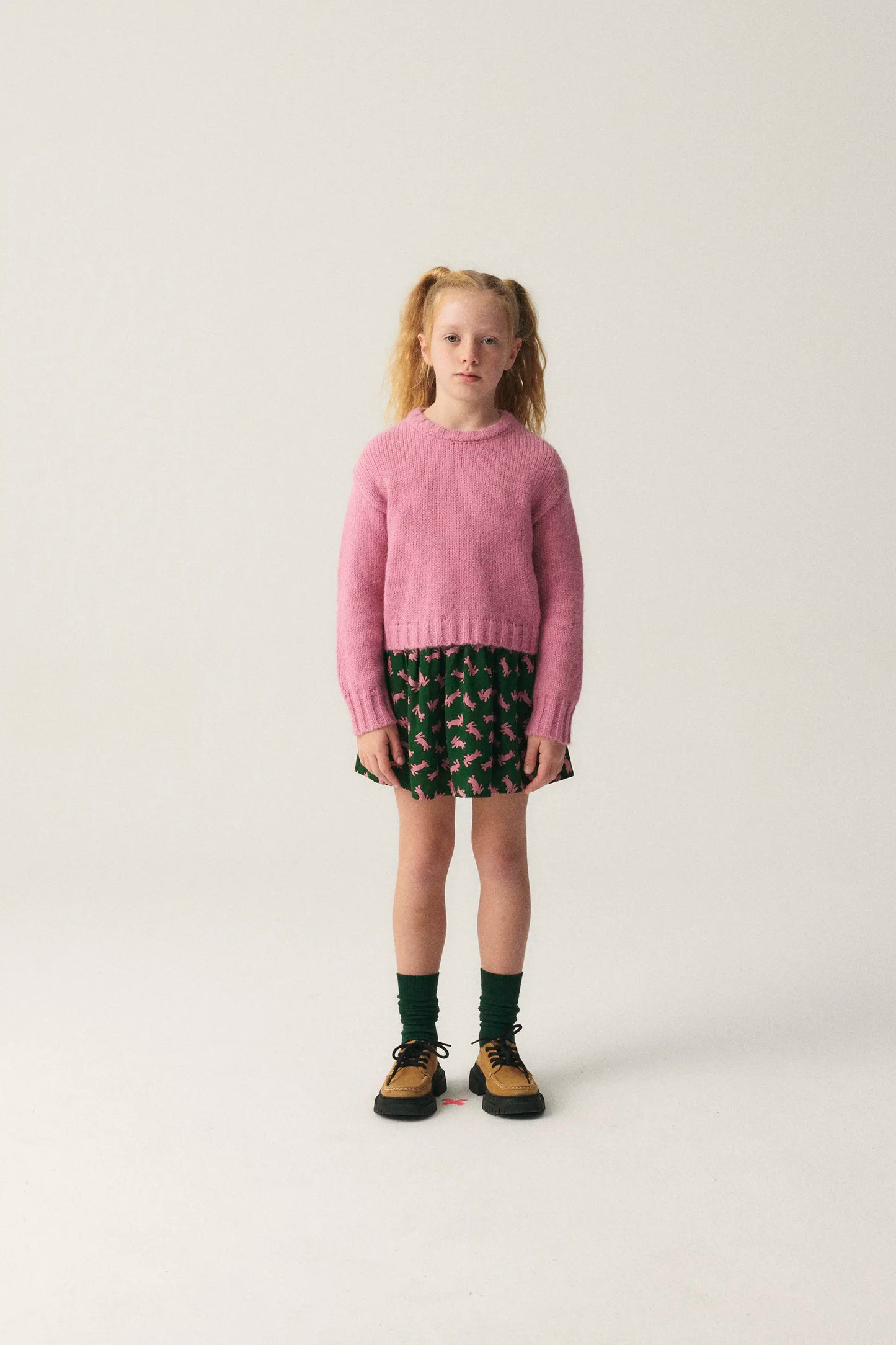 Jersey unisex crop de punto rosa