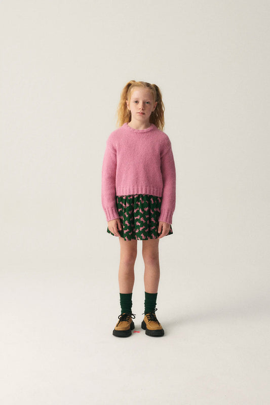 Jersey unisex crop de punto rosa