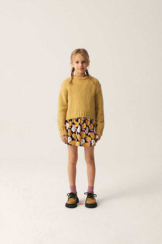 Jersey unisex crop de punto amarillo