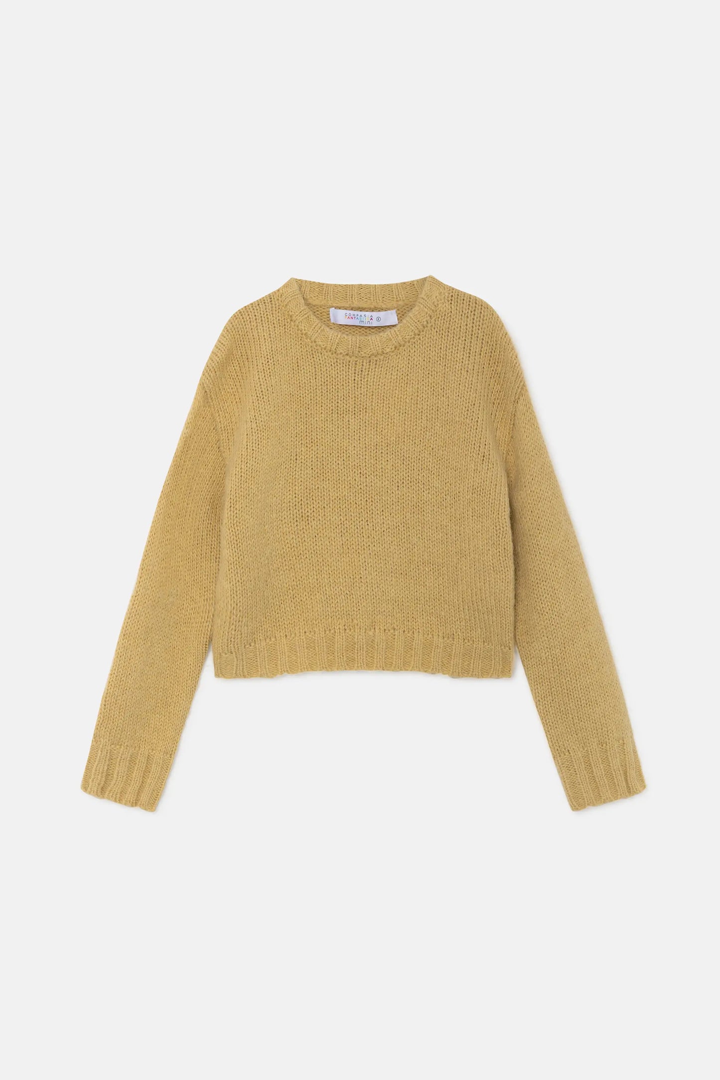 Unisex cropped yellow knit sweater