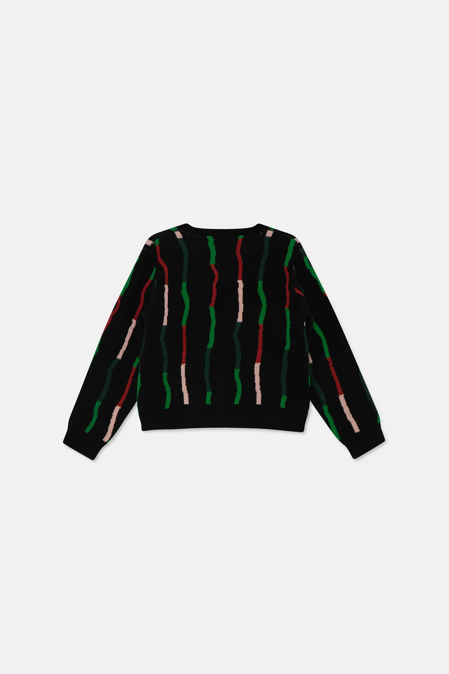 Girl's cardigan with black striped print