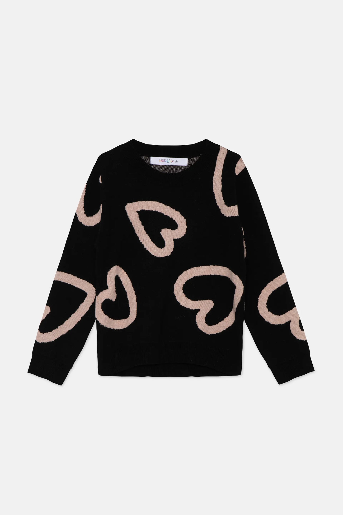 Unisex knitted sweater with heart print