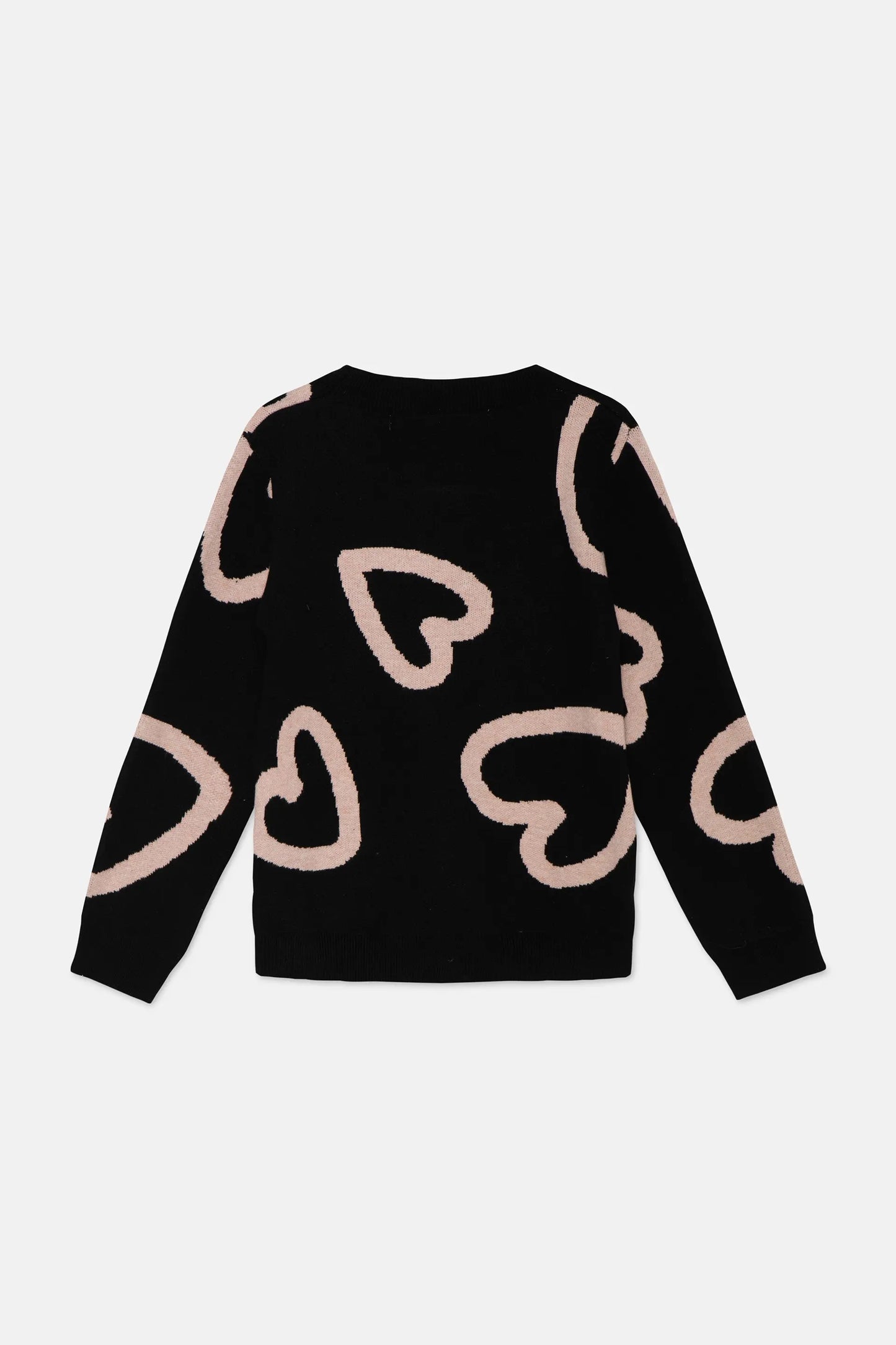 Unisex knitted sweater with heart print