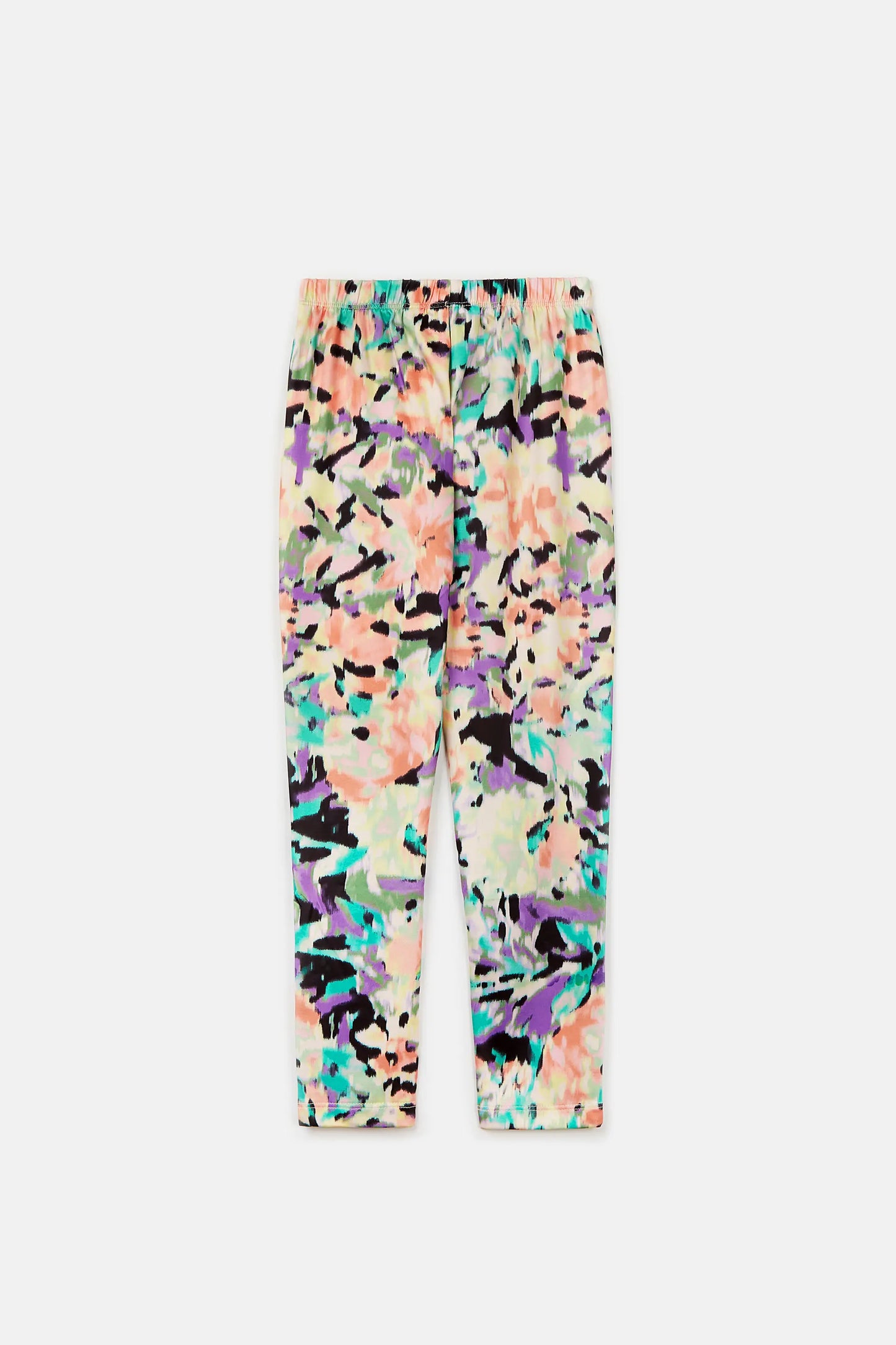 Girl's high-waisted leggings with fantasy print