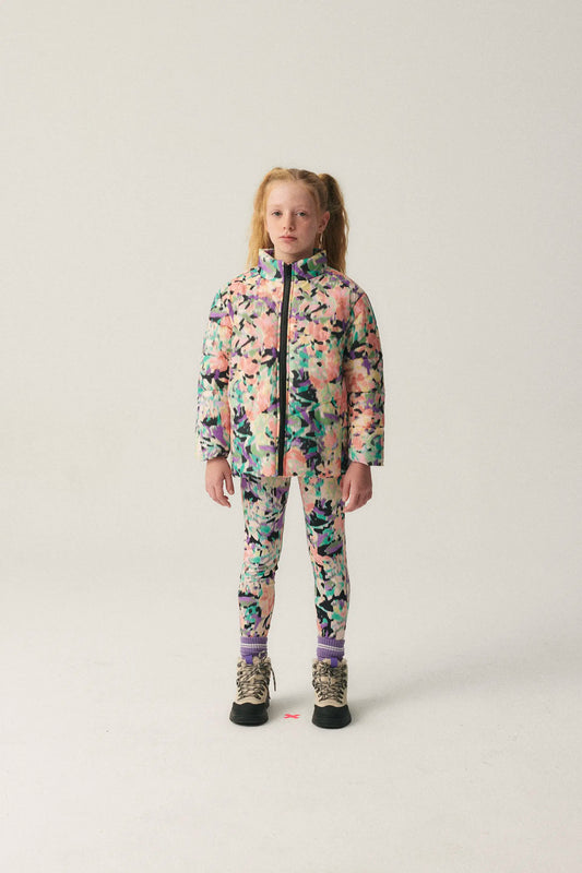 Abrigo unisex plumífero corto con estampado fantasía