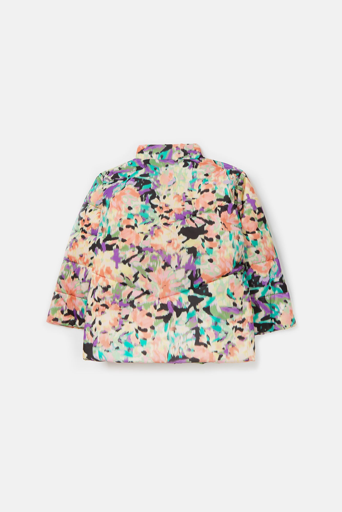 Abrigo unisex plumífero corto con estampado fantasía