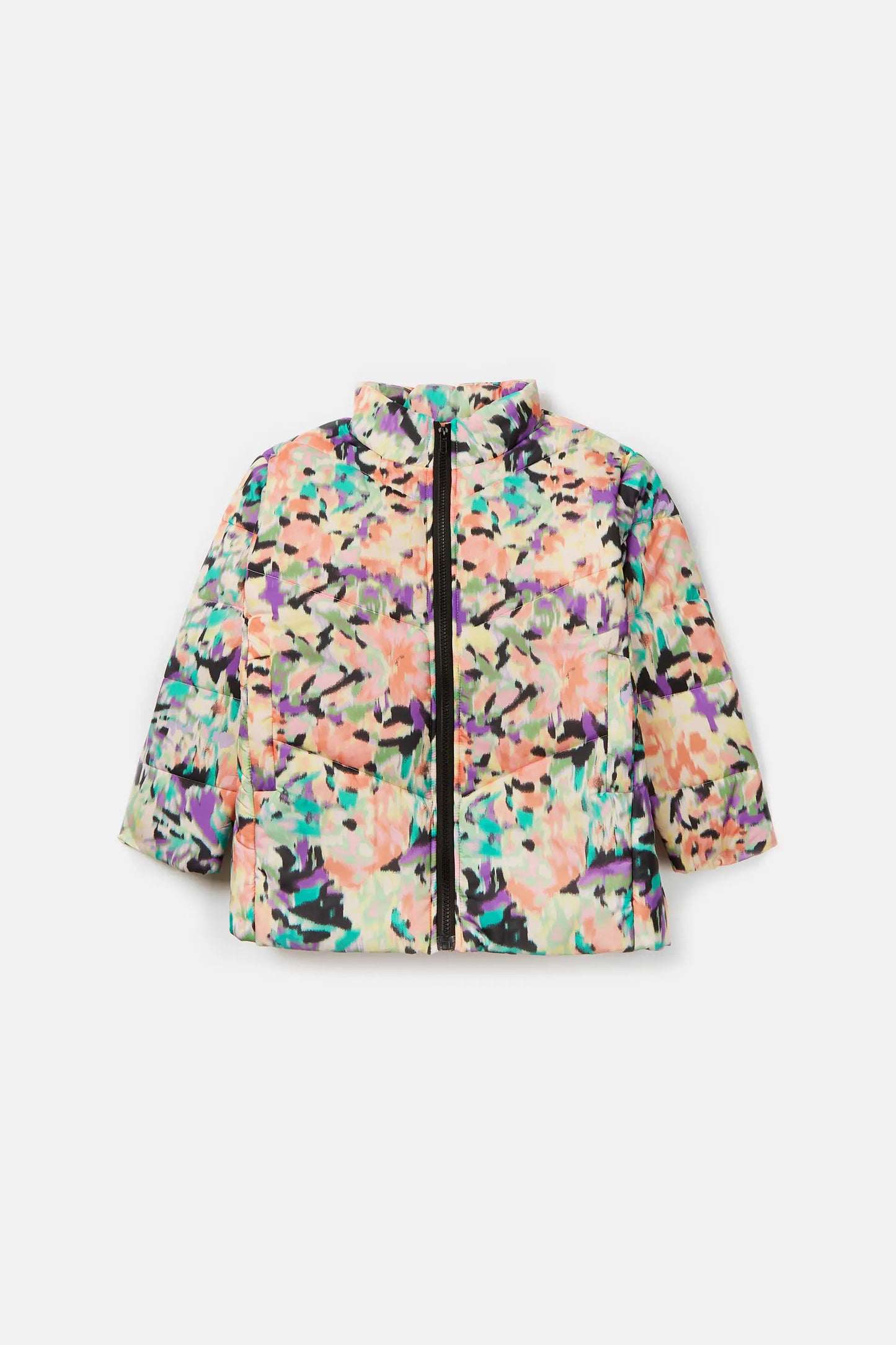 Abrigo unisex plumífero corto con estampado fantasía