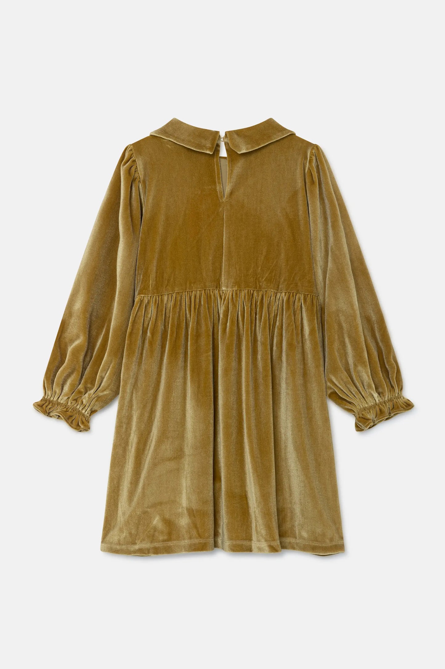 Short girl's dress in yellow velvet