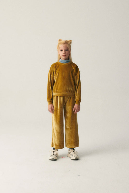 Sudadera unisex en terciopelo amarillo
