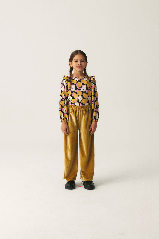 Pantaloni unisex in velluto giallo