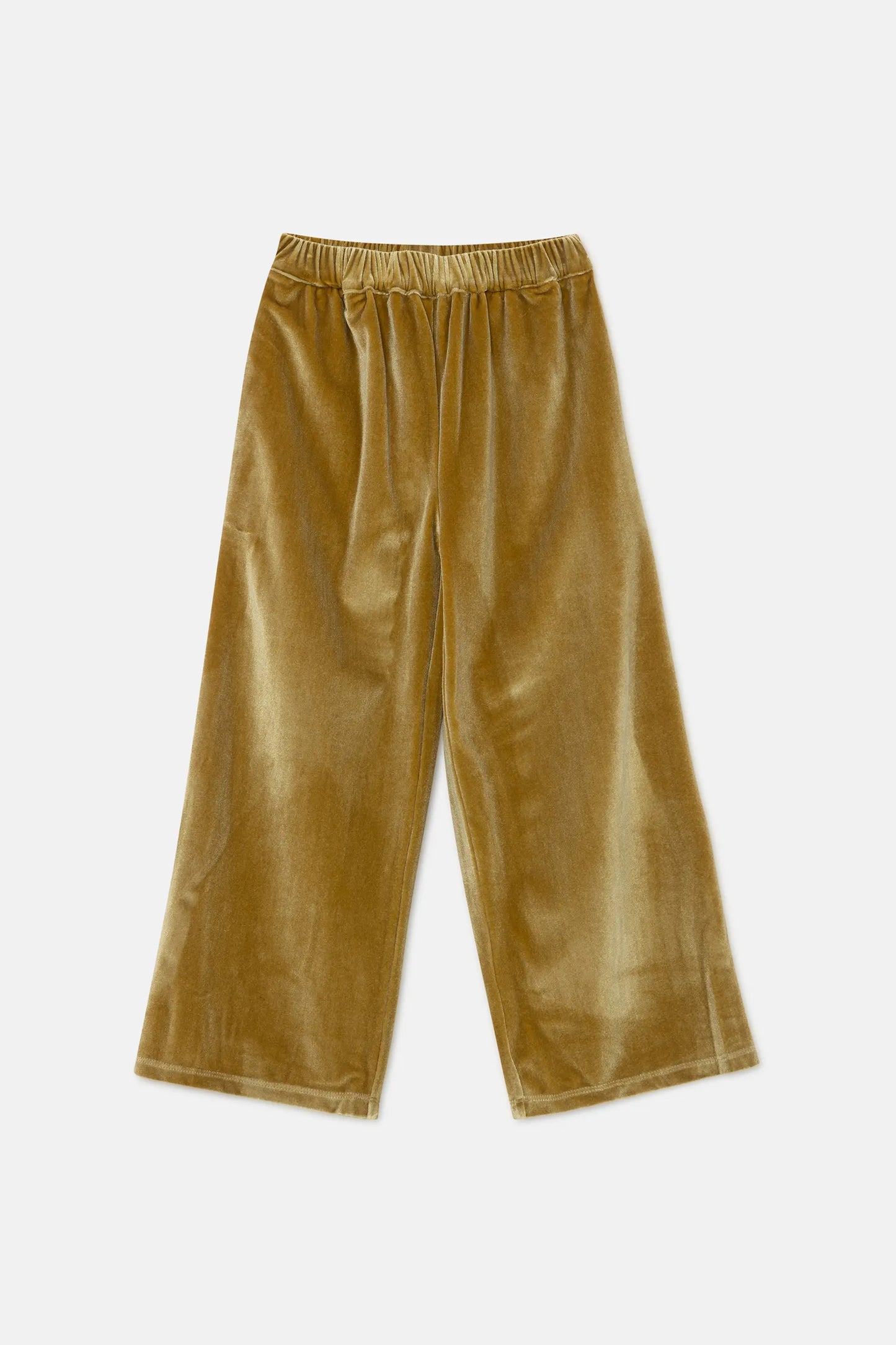 Unisex pants in yellow velvet