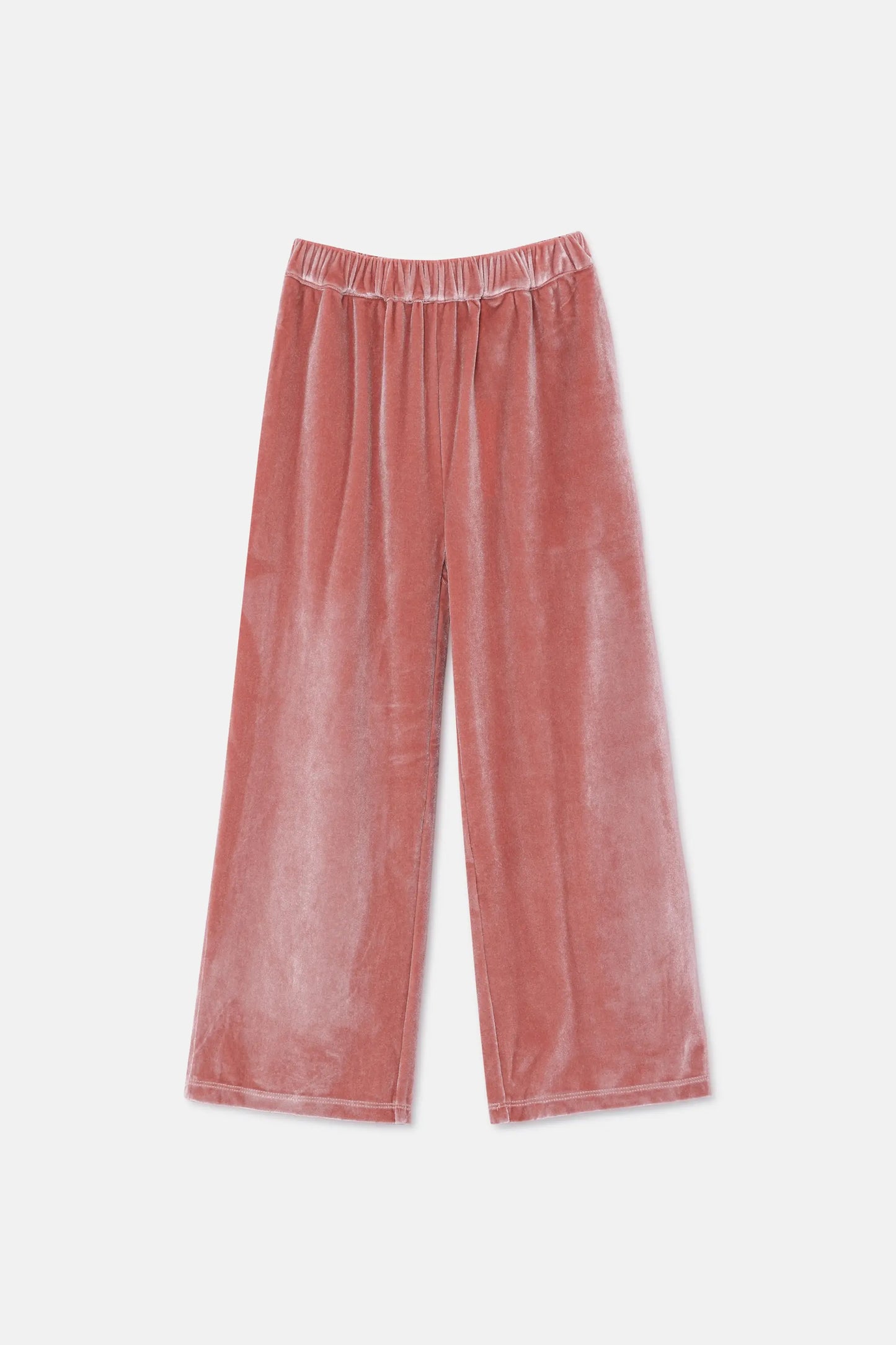 Unisex pants in pink velvet