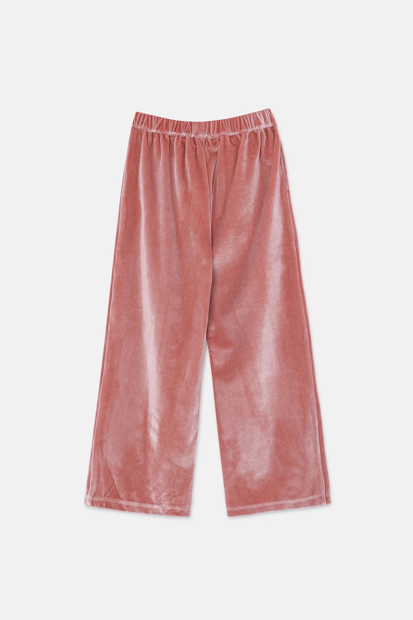 Unisex pants in pink velvet
