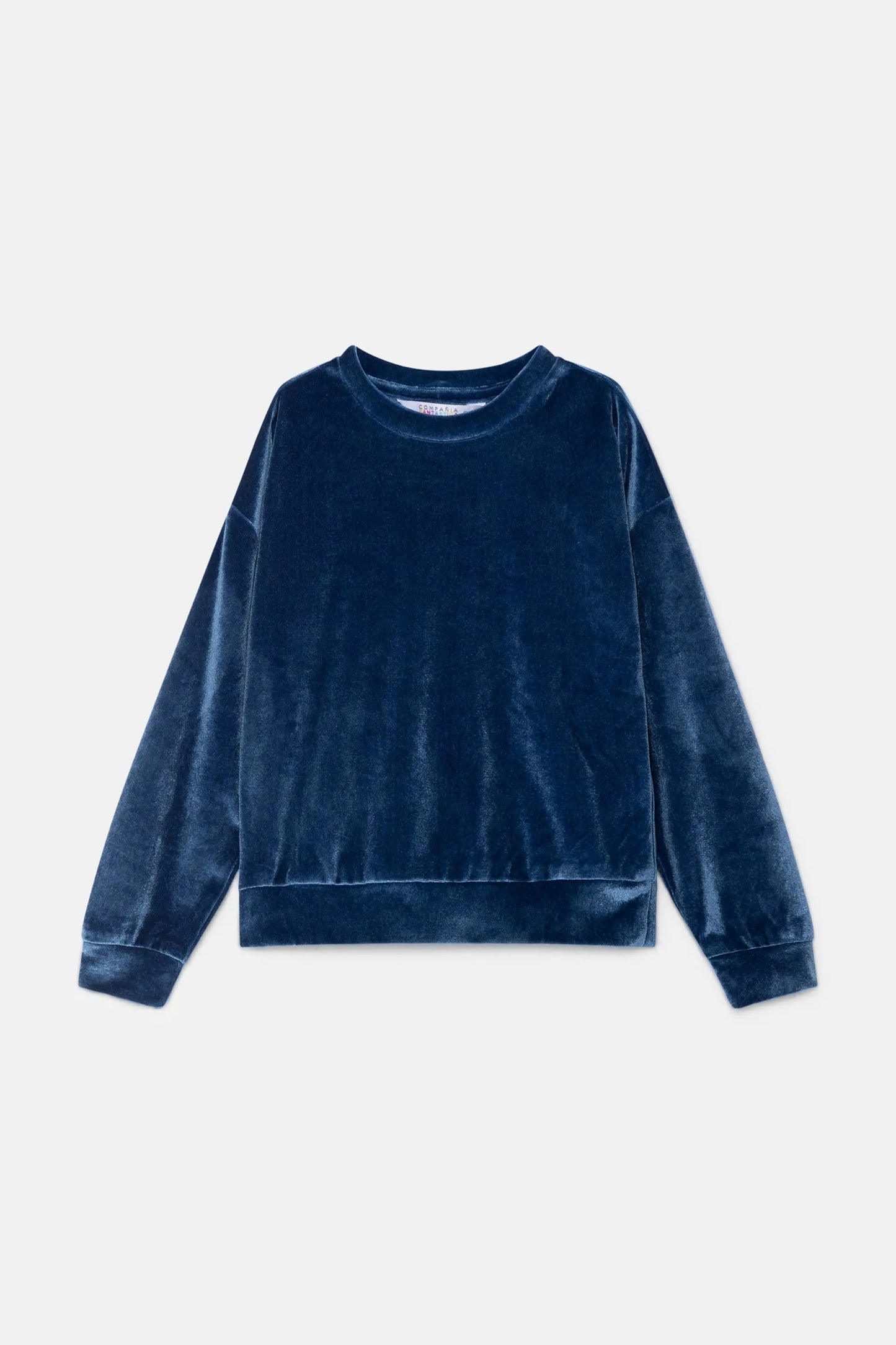 Unisex sweatshirt in blue velvet