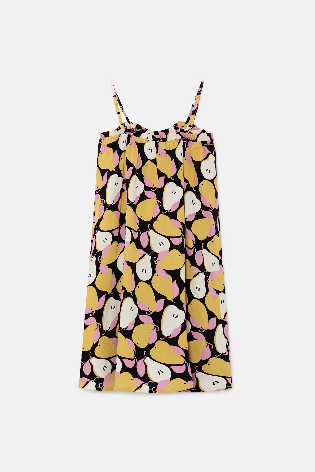 Vestido midi de niña con estampado de peras