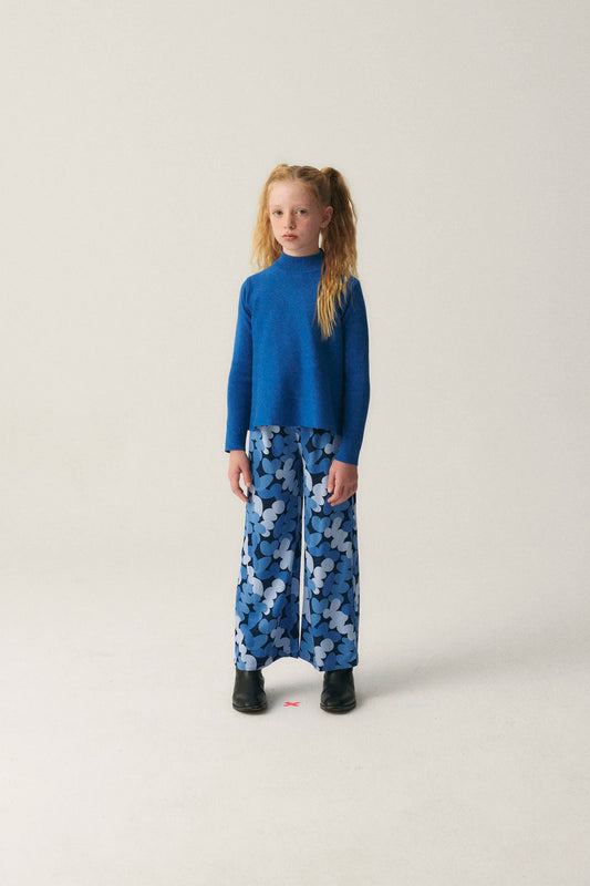 Pantaloni lunghi unisex con stampa astratta blu