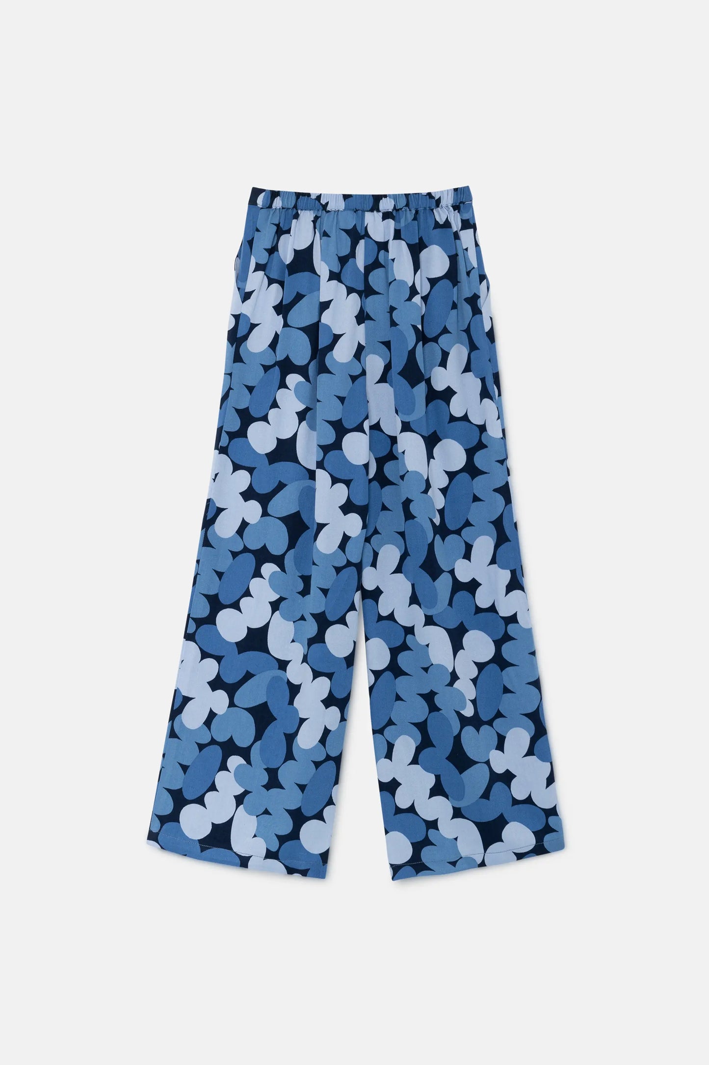 Pantaloni lunghi unisex con stampa astratta blu