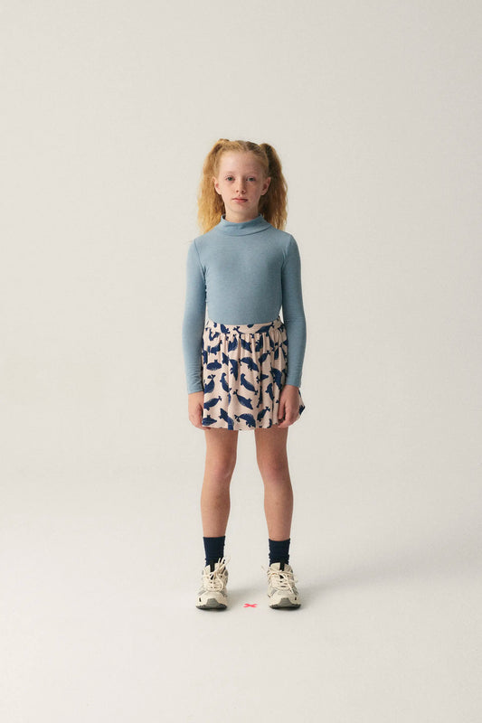 Falda corta de niña con estampado de focas