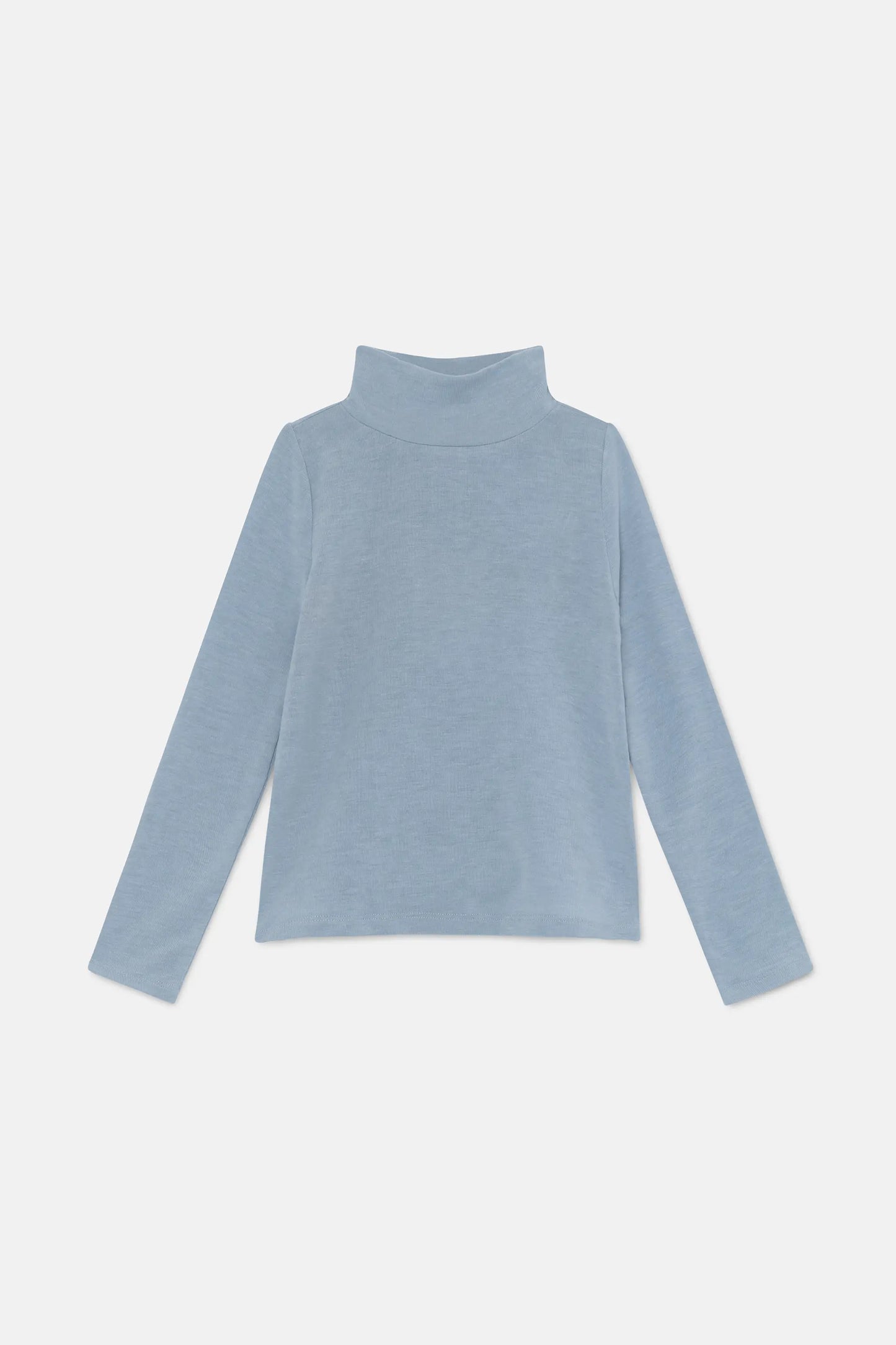 Top de niña con cuello alto azul