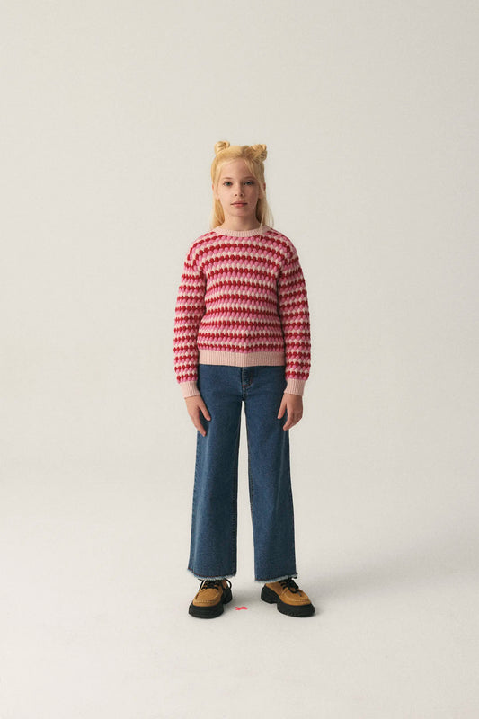 Jeans largos de niña rectos azules
