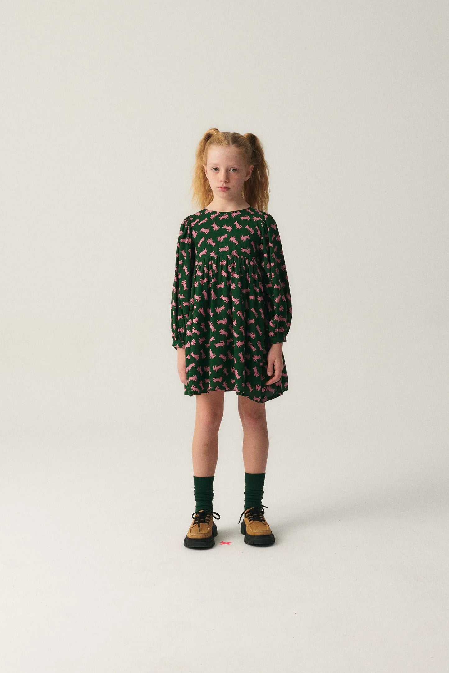 Girl's short dress with rabbit print