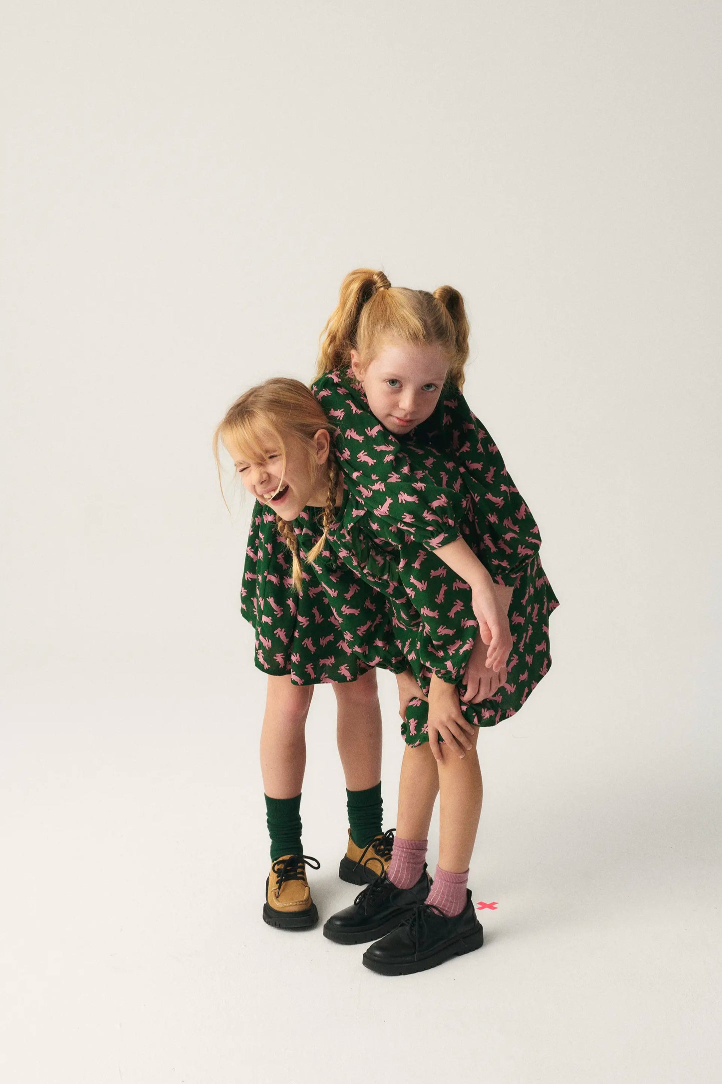 Girl's short dress with rabbit print