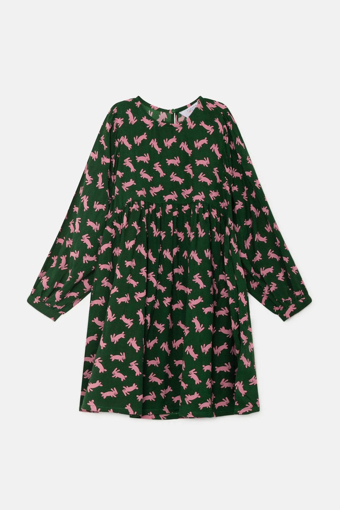 Girl's short dress with rabbit print