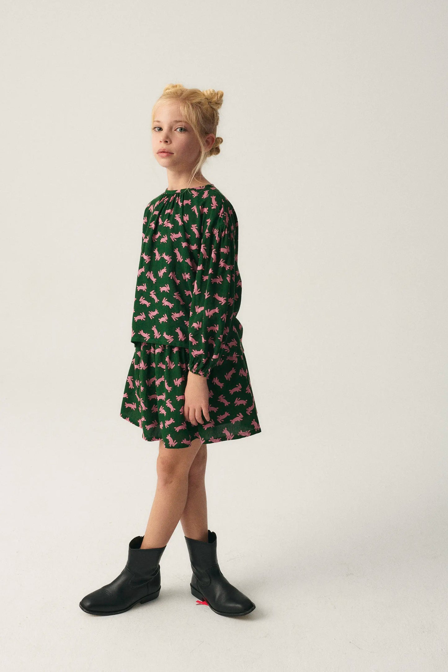 Top de niña con manga larga y estampado de conejos