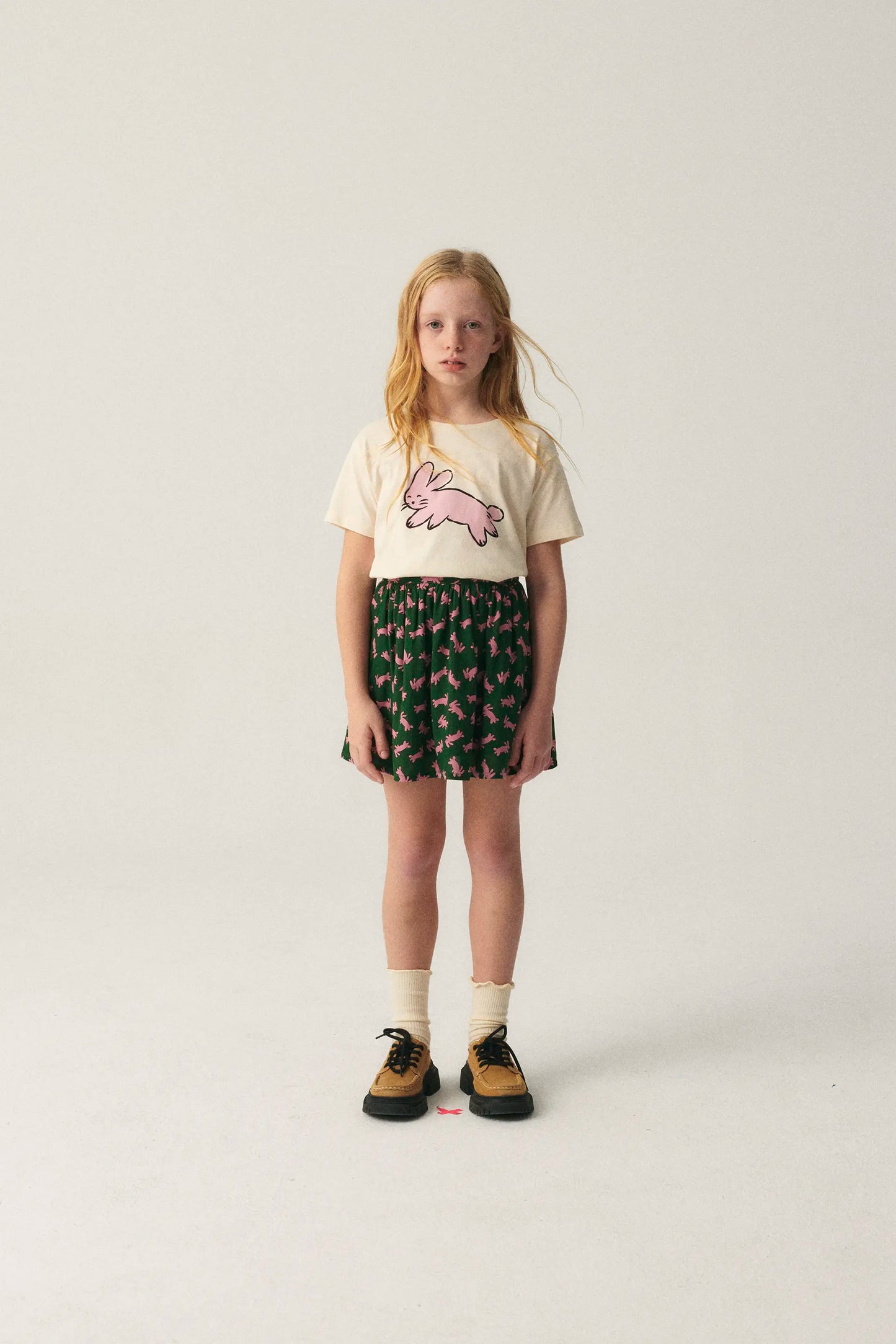 Girl's short skirt with rabbit print