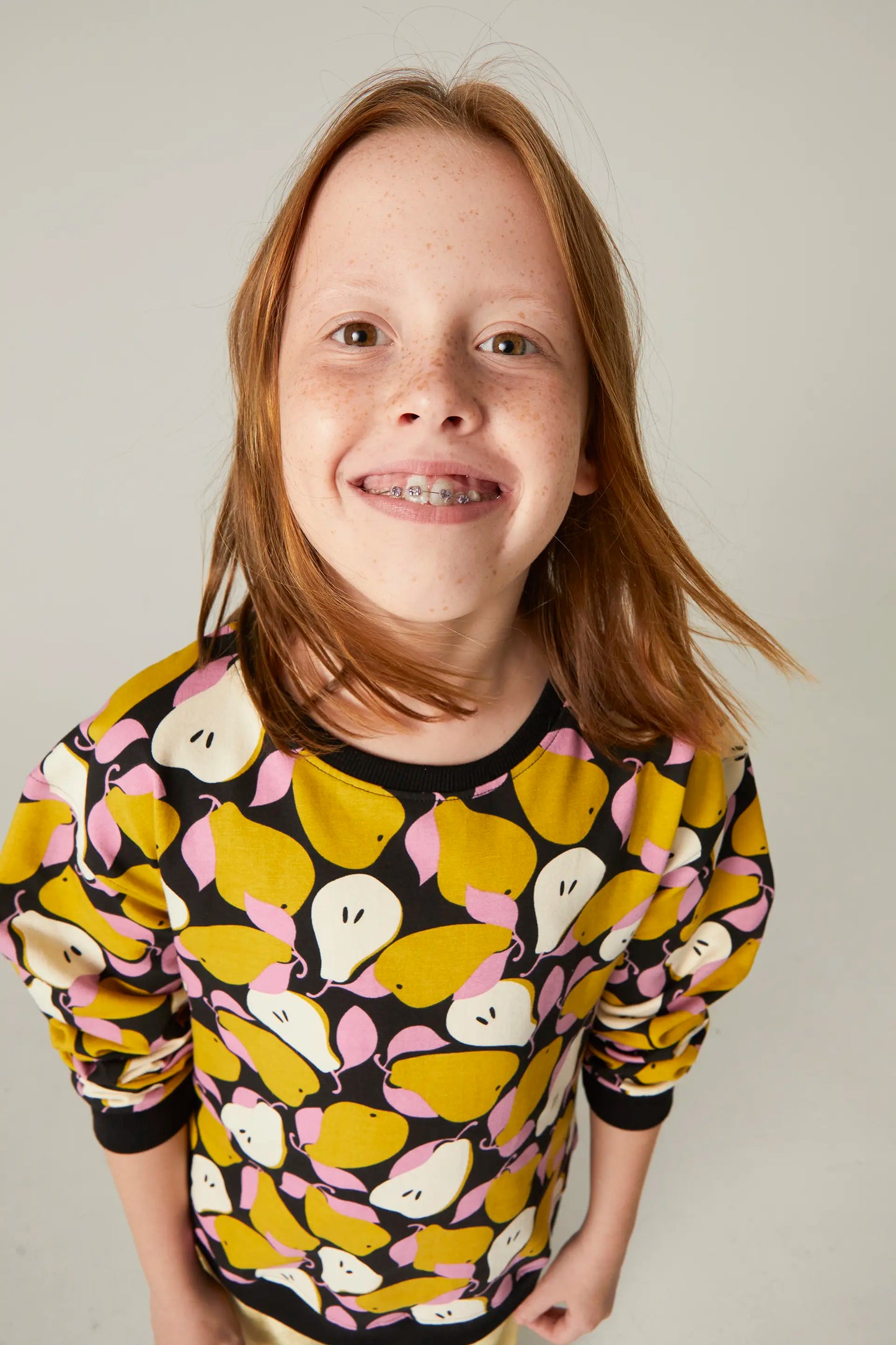 Unisex Pear Print Plush Sweatshirt