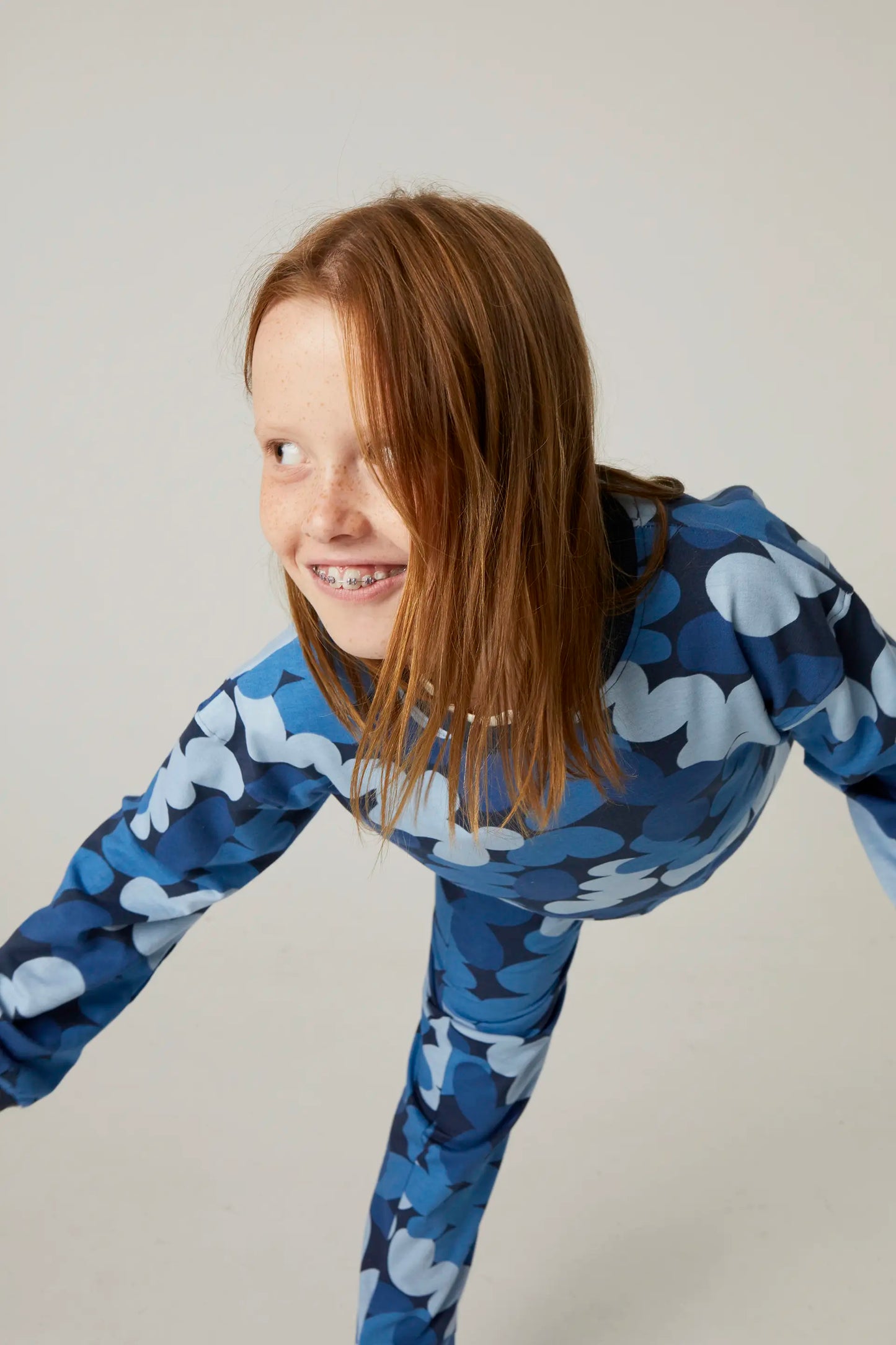 Unisex Blue Abstract Print Plush Sweatshirt