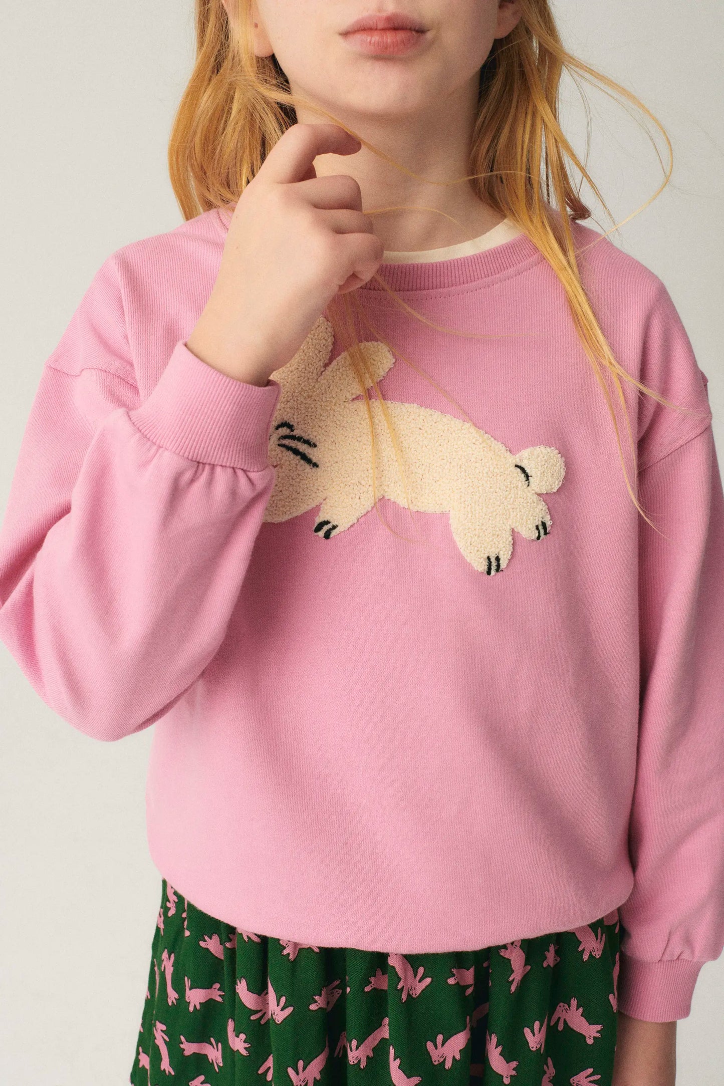 Unisex Rabbit Graphic Plush Sweatshirt