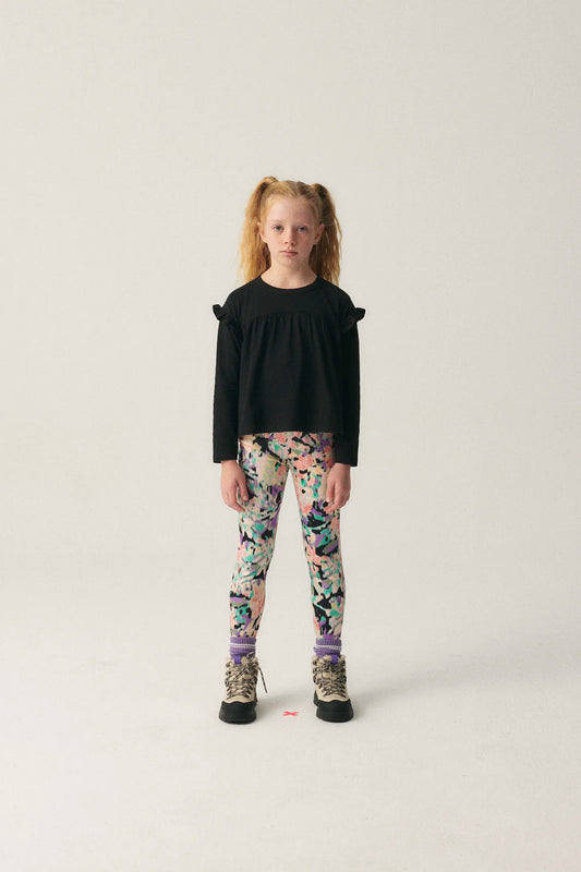 Top de niña con volantes negro
