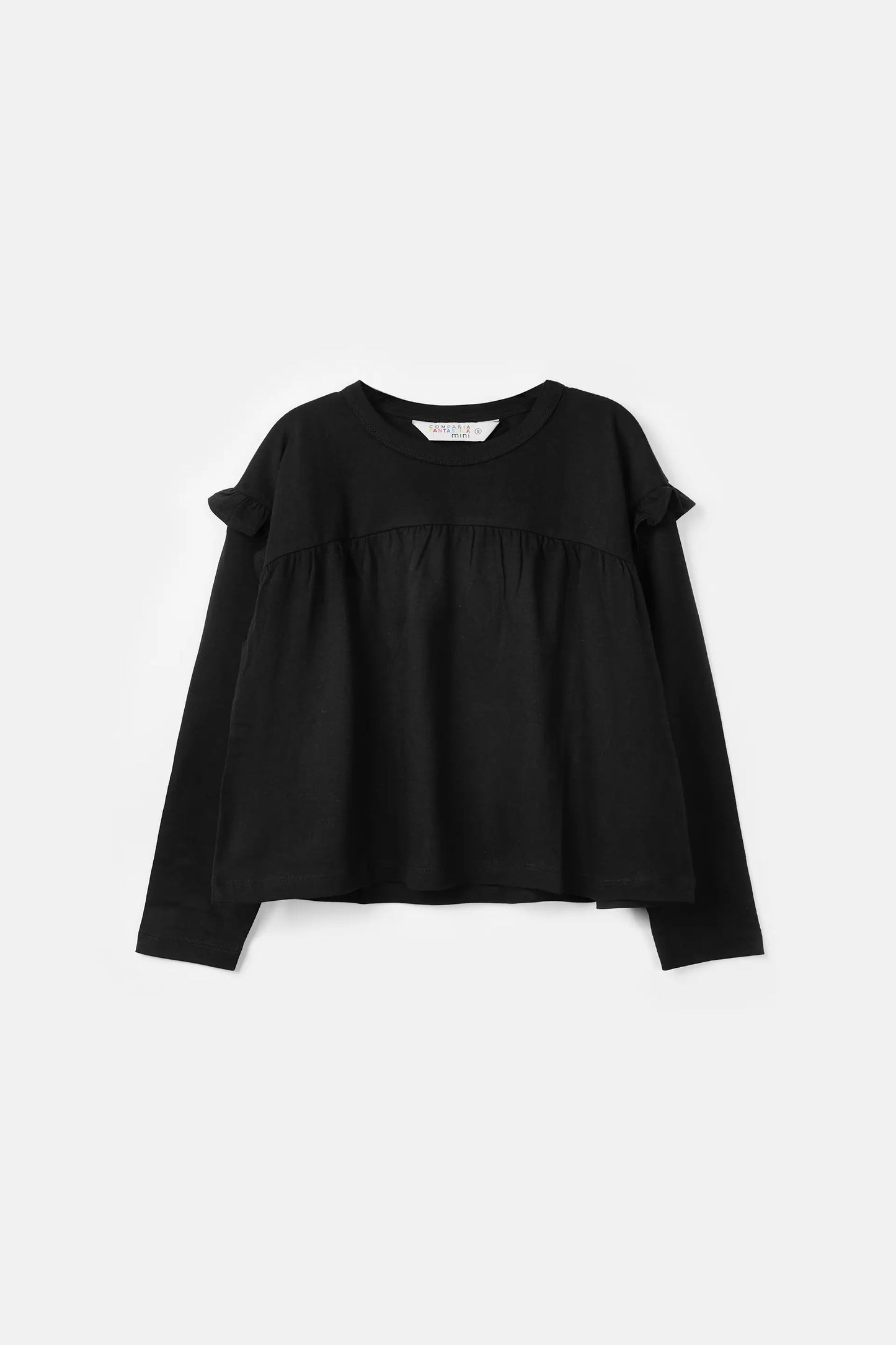 Top de niña con volantes negro