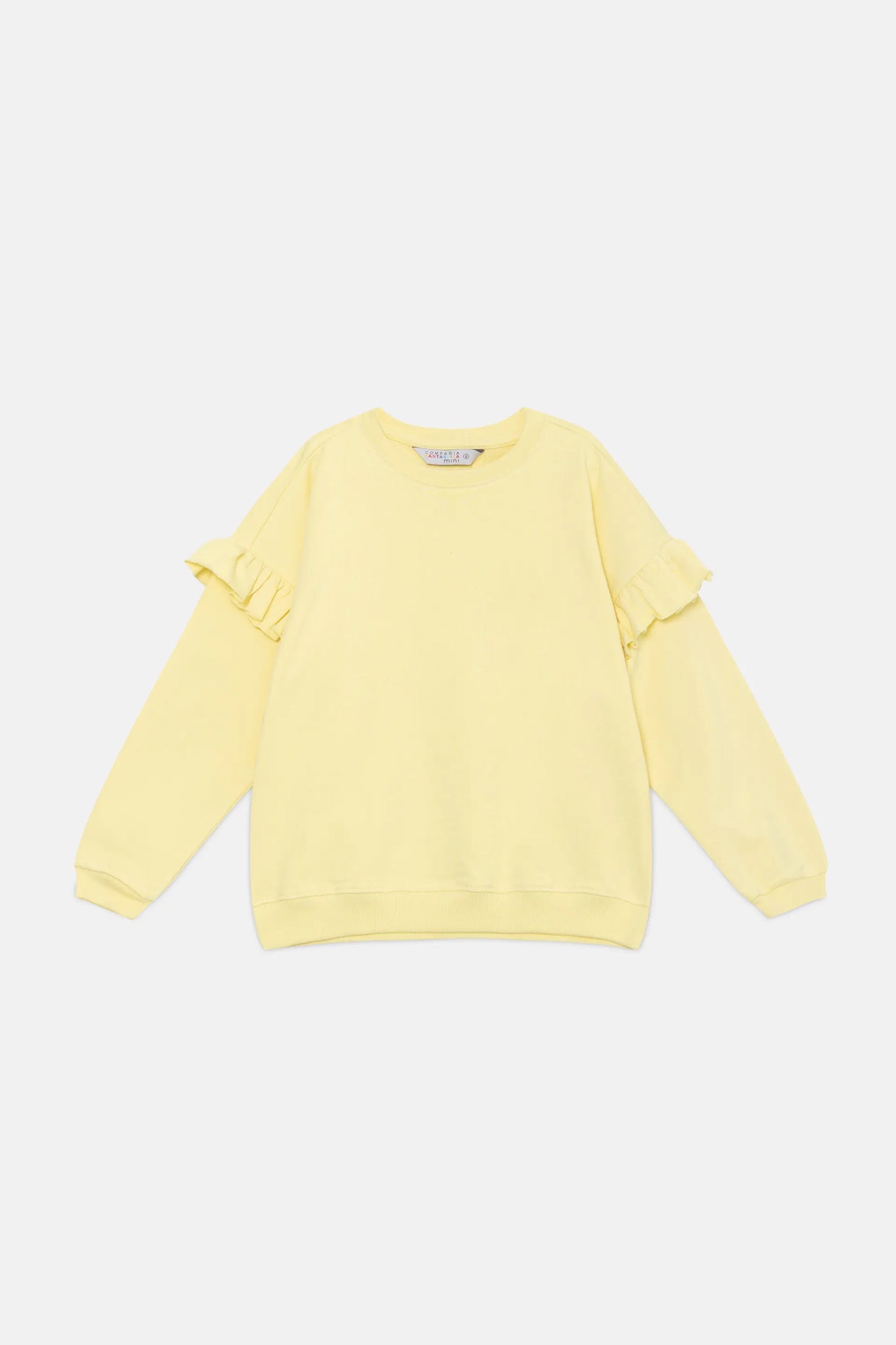 Unisex oversized sweatshirt with yellow ruffles