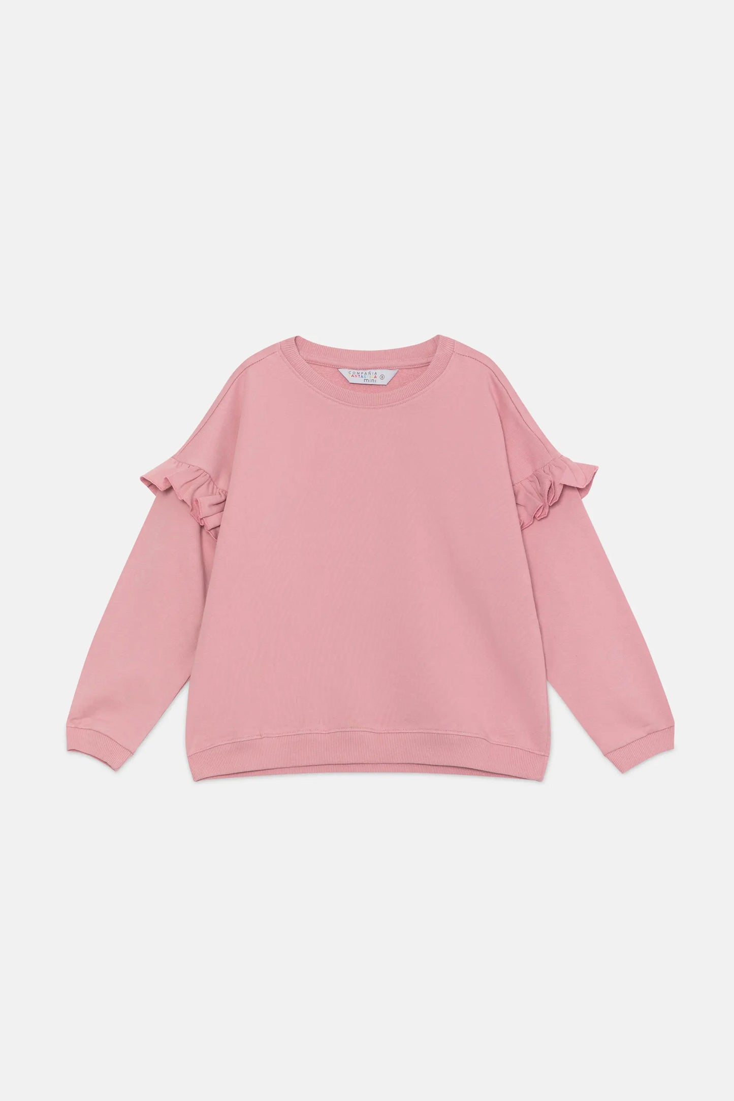 Unisex oversized sweatshirt with pink ruffles