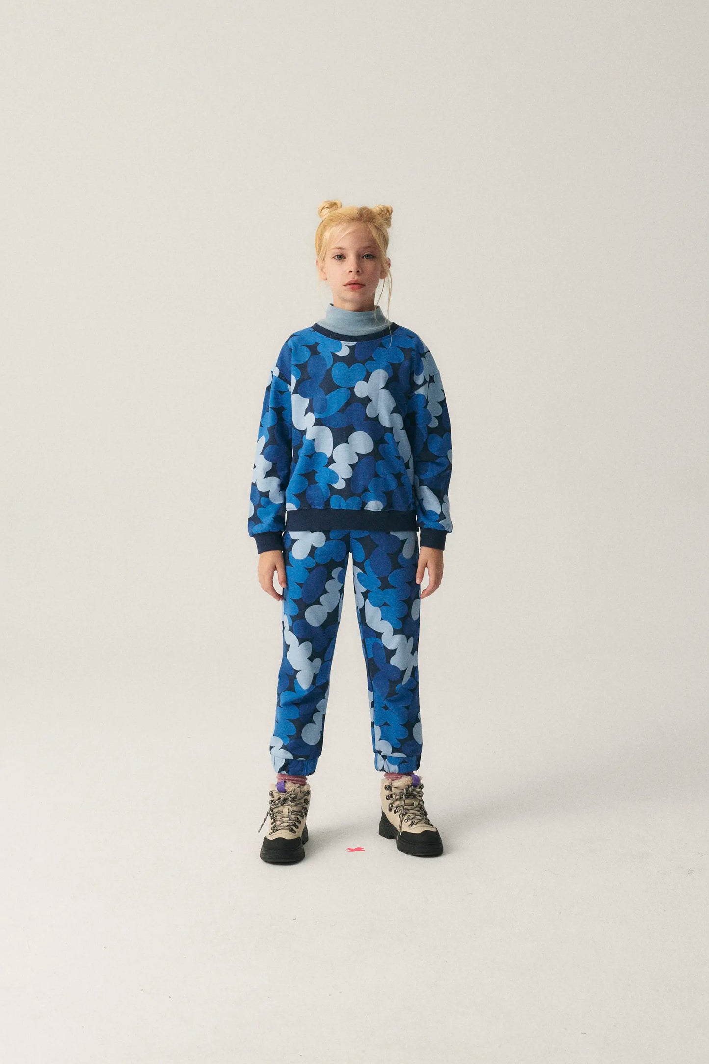 Joggers unisex con estampado abstracto azul