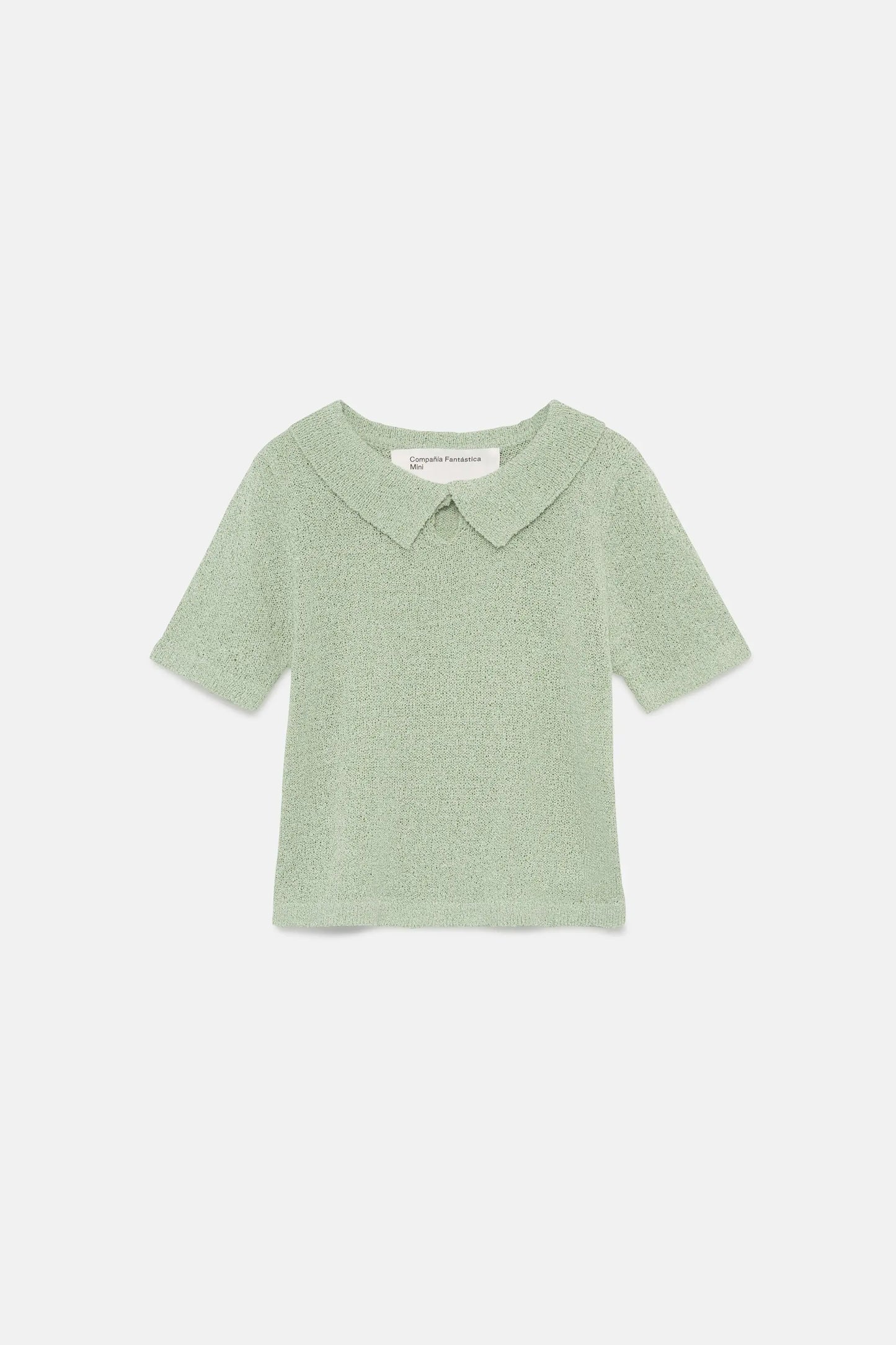 Girl's green polo neck sweater