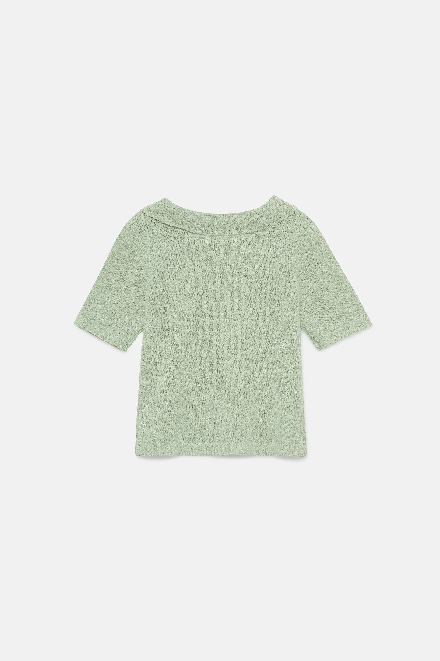Girl's green polo neck sweater