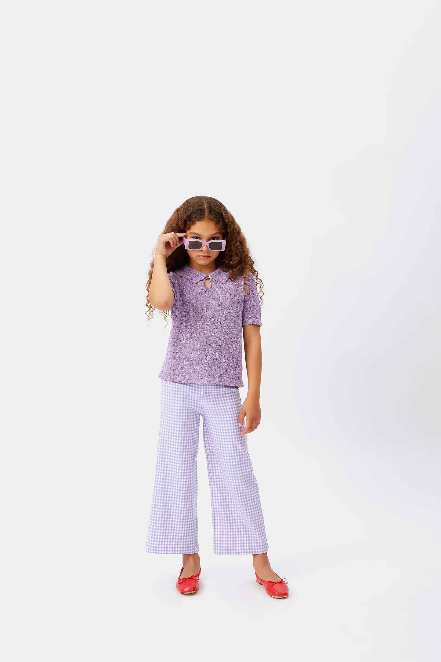 Girl's lilac polo neck sweater