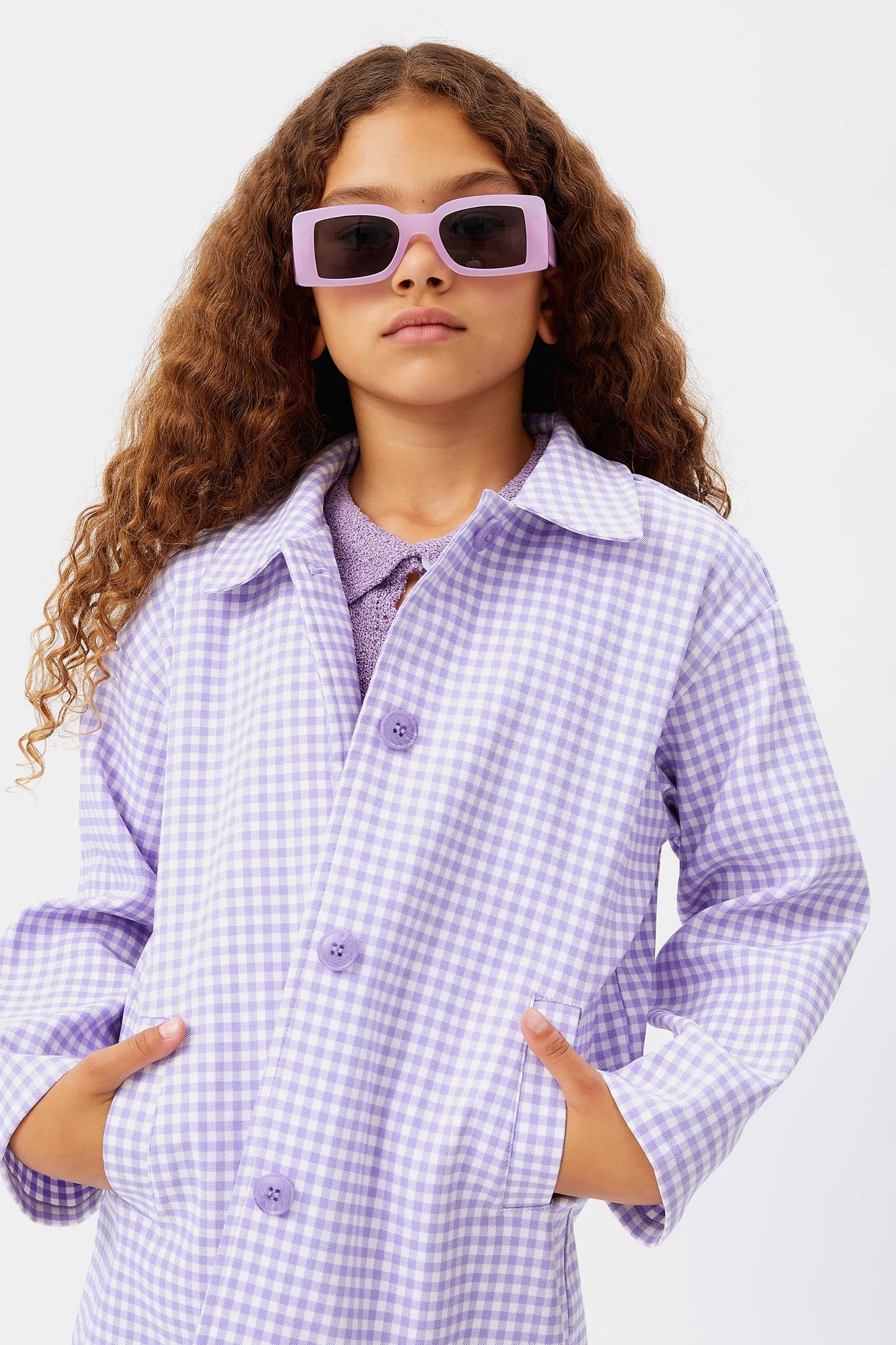 Girl's lilac polo neck sweater