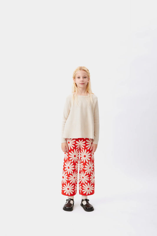 Jersey de niña evasé blanco