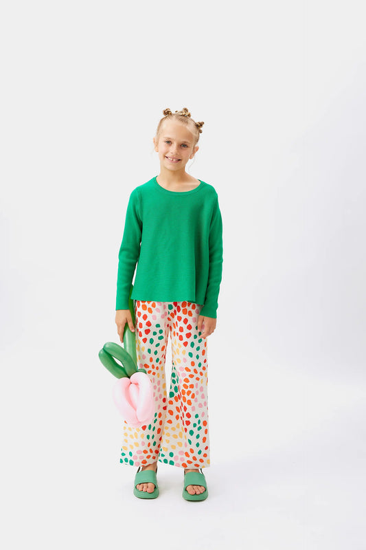 Jersey de niña evasé verde