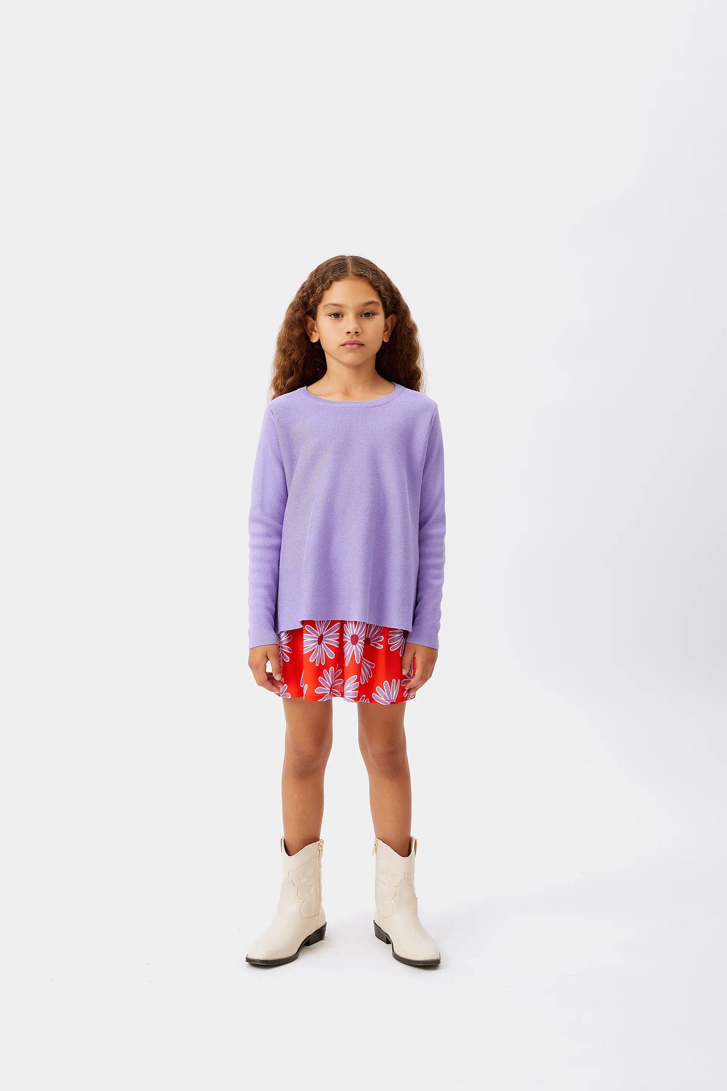 Jersey de niña evasé lila