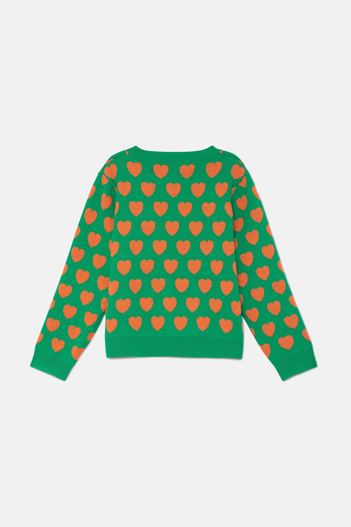 Girl's green hearts cardigan