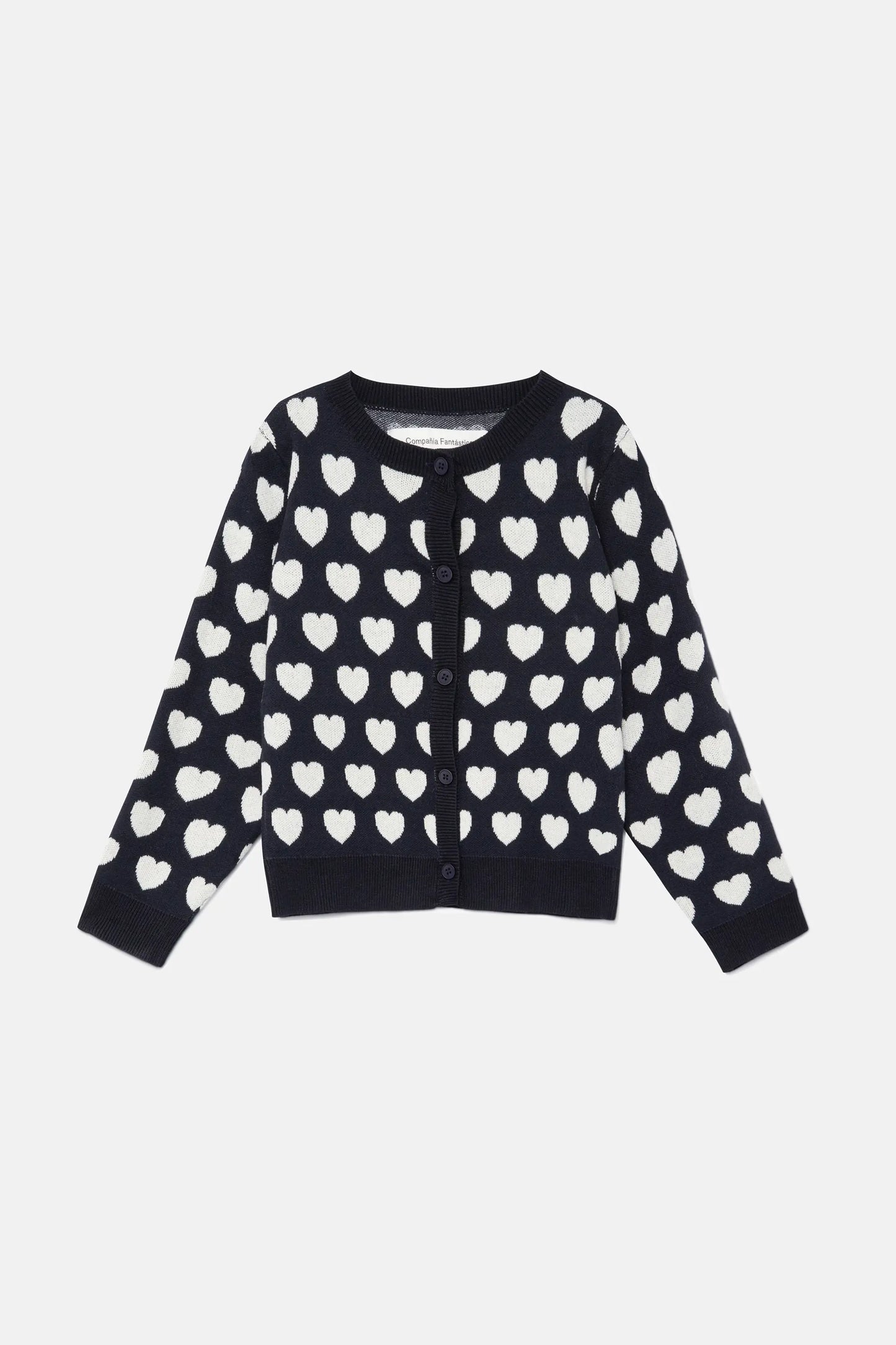 Girl's black hearts cardigan