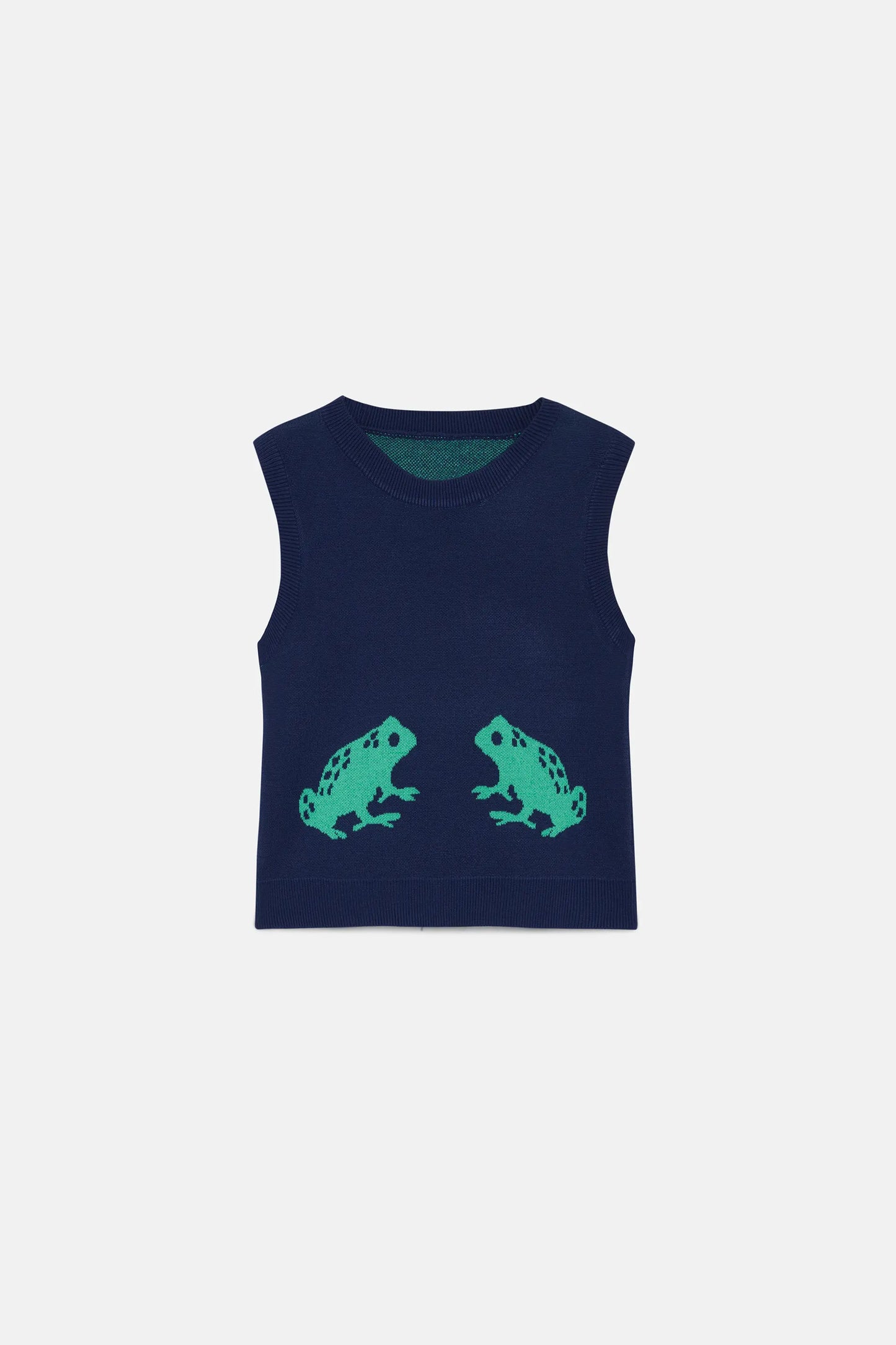 Chaleco de niña punto ranas