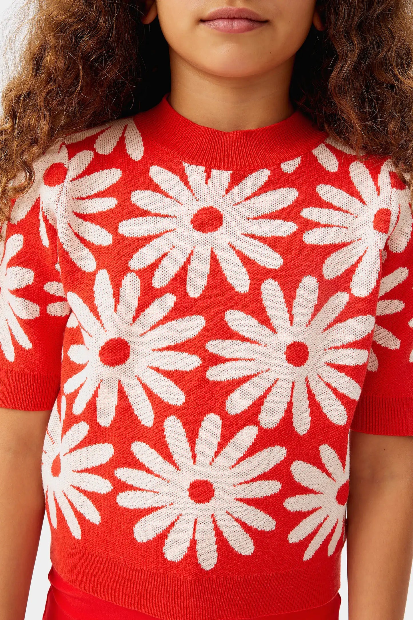 Girl's flower print sweater