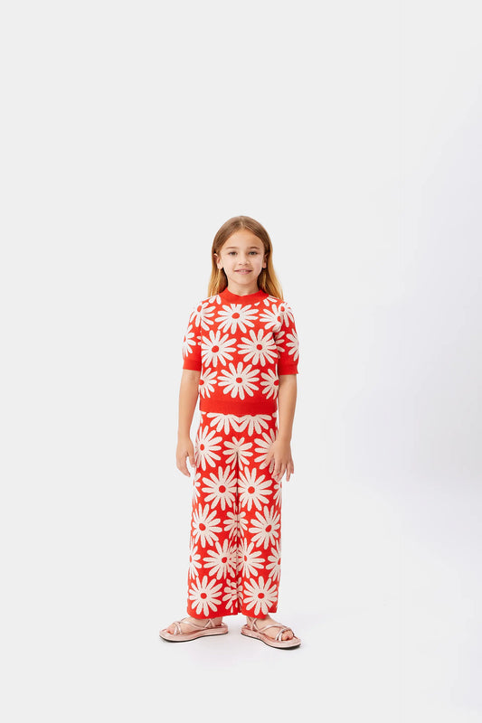Pantaloni da bambina con stampa floreale