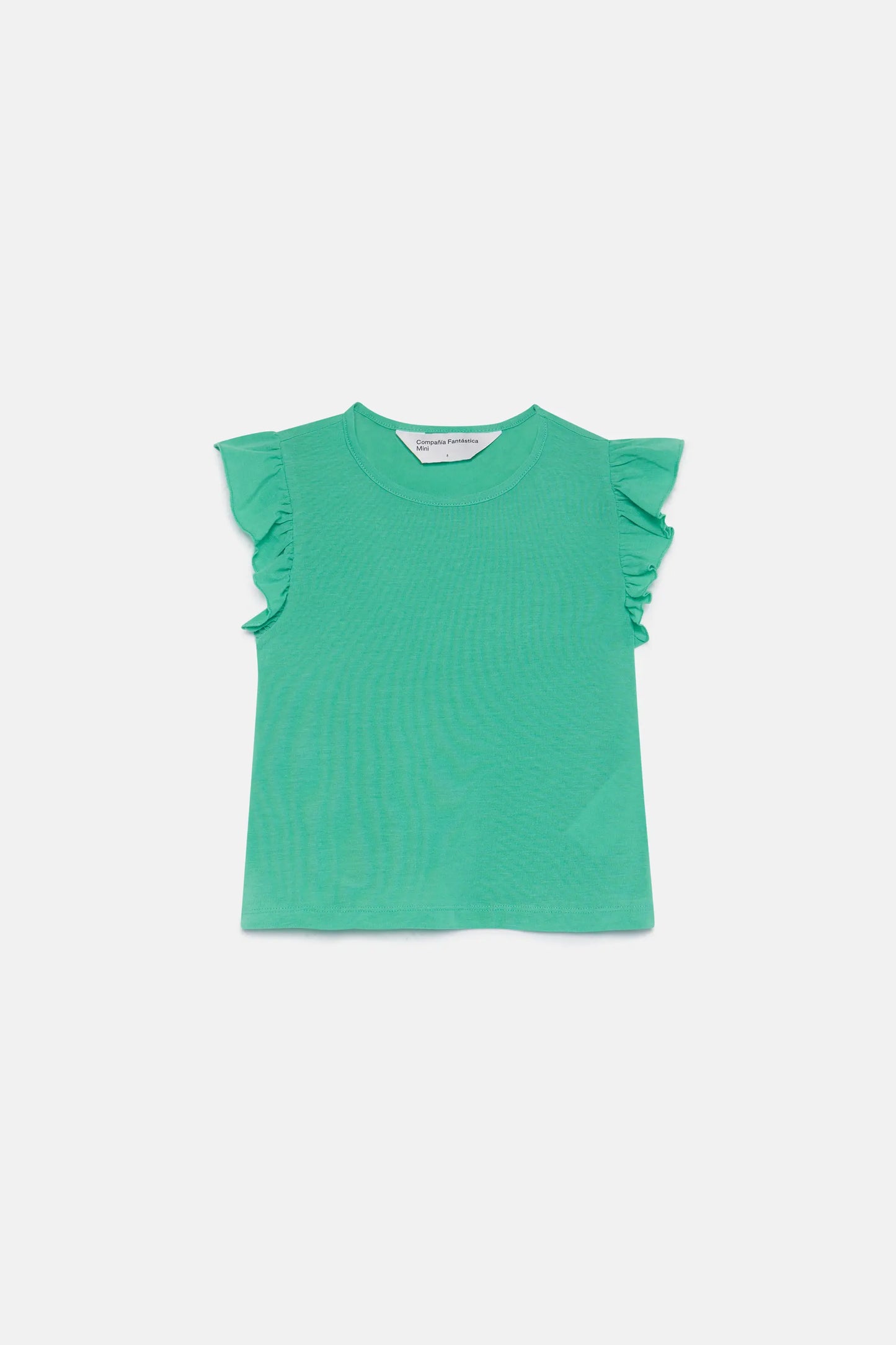 Top de niña con volantes verde